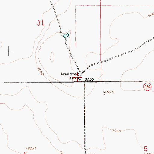 Topographic Map of Armstrong Ranch, NM