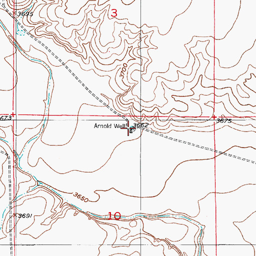 Topographic Map of Arnold Well, NM