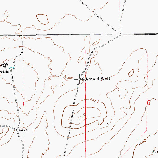 Topographic Map of Arnold Well, NM