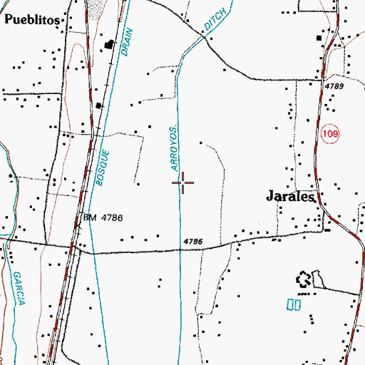 Topographic Map of Arroyos Ditch, NM