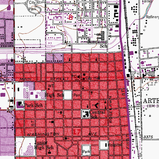 Topographic Map of Artesia, NM