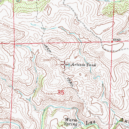 Topographic Map of Artesia Tank, NM