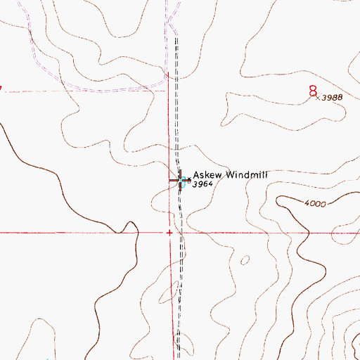 Topographic Map of Askew Windmill, NM