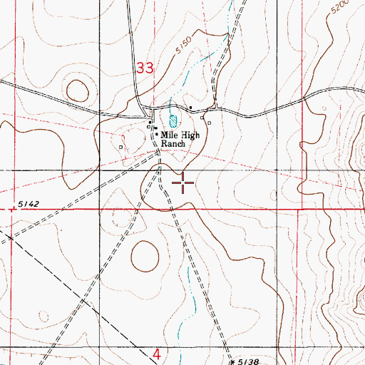 Topographic Map of Mile High Ranch, NM