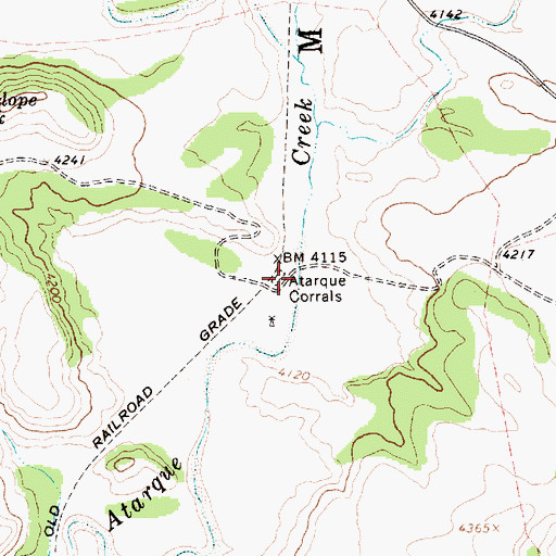 Topographic Map of Atarque Corrals, NM