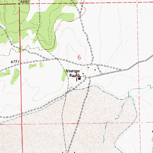Topographic Map of Atarque Ranch, NM