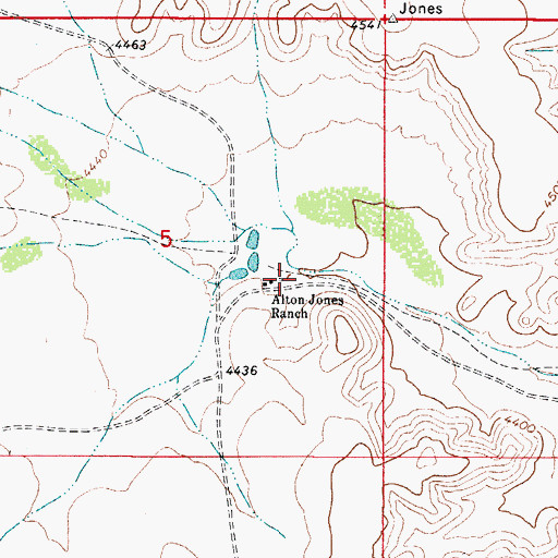 Topographic Map of Alton Jones Ranch, NM
