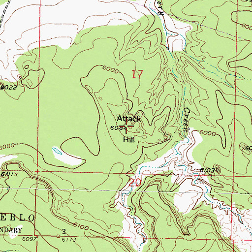 Topographic Map of Attack Hill, NM