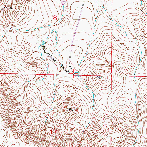 Topographic Map of Augustine Tank, NM