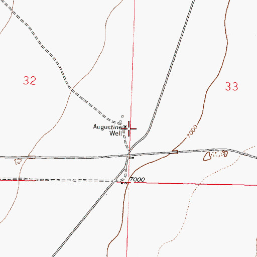 Topographic Map of Augustine Well, NM