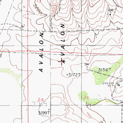 Topographic Map of Avalon Hills, NM