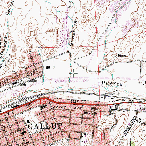 Topographic Map of Babe Ruth Park, NM