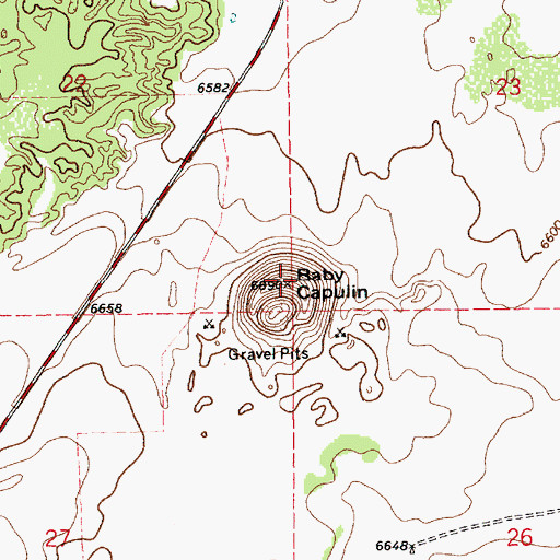 Topographic Map of Baby Capulin, NM
