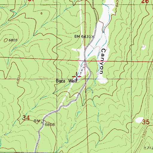 Topographic Map of Baca Tank, NM