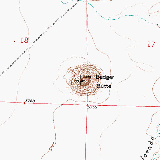 Topographic Map of Badger Butte, NM