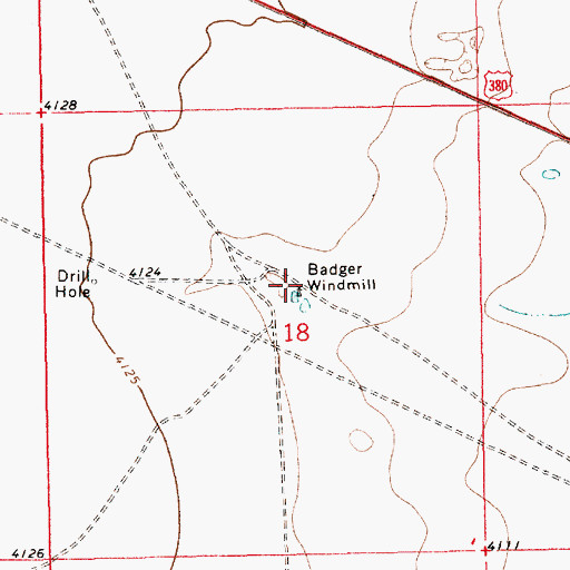 Topographic Map of Badger Windmill, NM