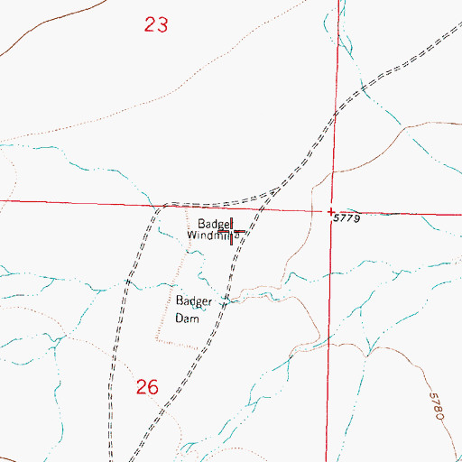 Topographic Map of Badger Windmill, NM