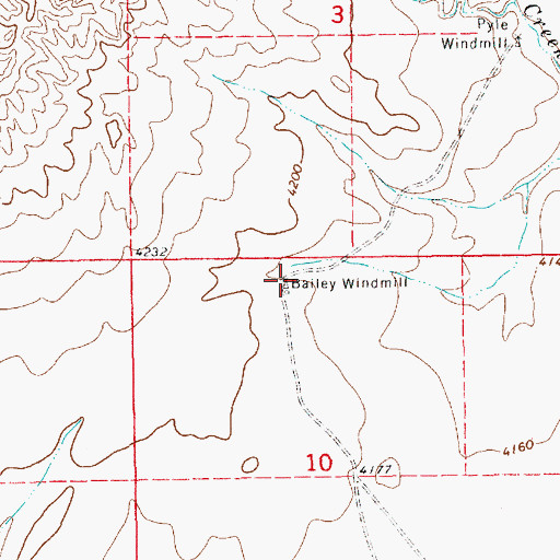 Topographic Map of Bailey Windmill, NM