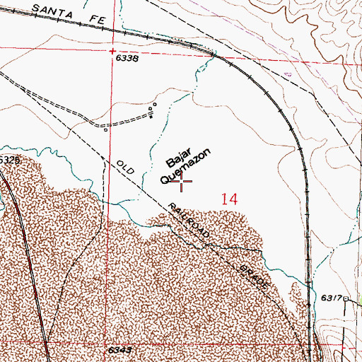 Topographic Map of Bajar Quemazon, NM