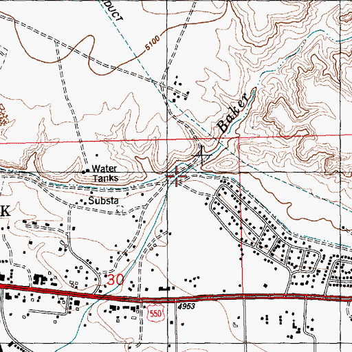 Topographic Map of Baker Arroyo, NM