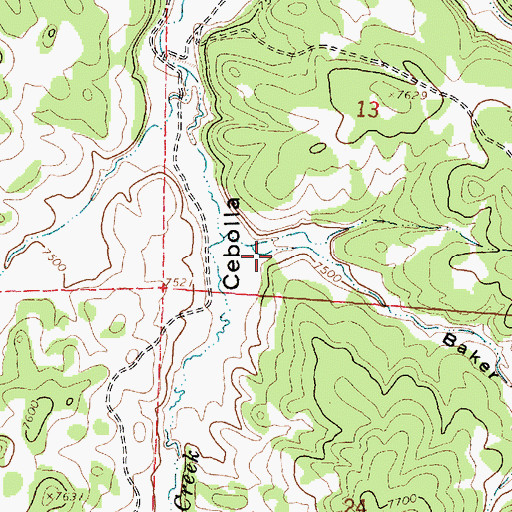 Topographic Map of Baker Canyon, NM