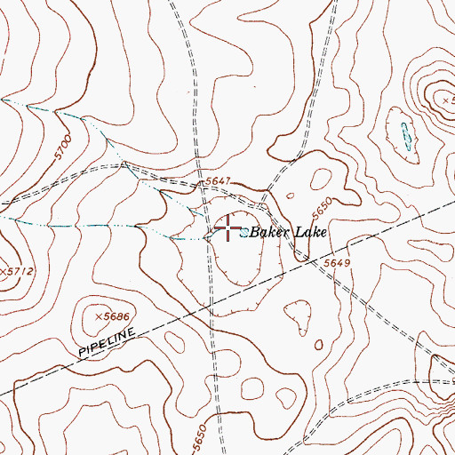 Topographic Map of Baker Lake, NM