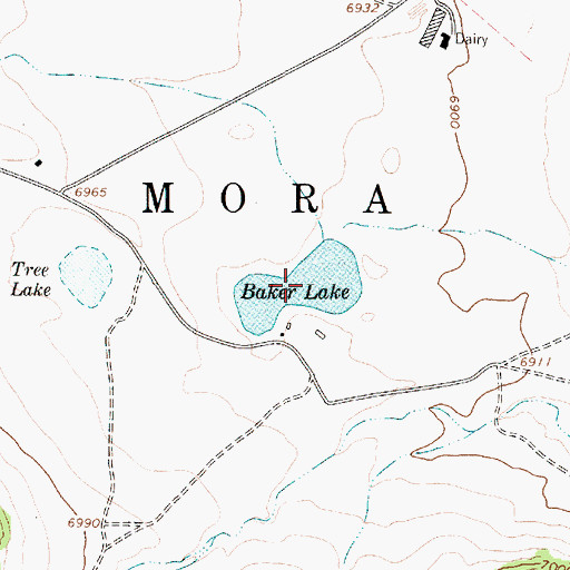 Topographic Map of Baker Lake, NM