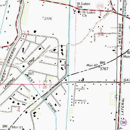 Topographic Map of Baker Lateral, NM