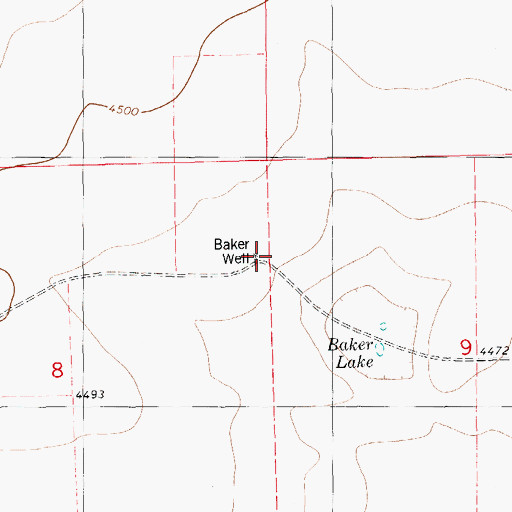 Topographic Map of Baker Well, NM