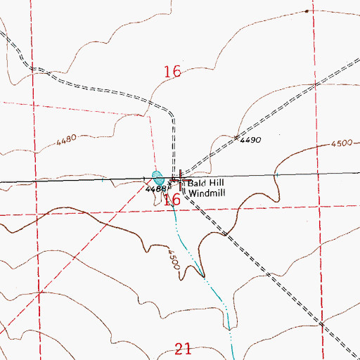 Topographic Map of Bald Hill Windmill, NM
