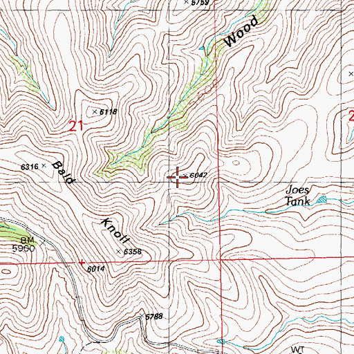 Topographic Map of Bald Knoll, NM