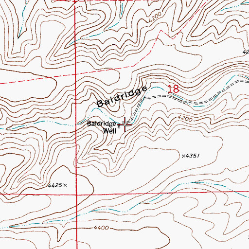 Topographic Map of Baldridge Well, NM