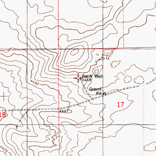 Topographic Map of Baliff Well, NM