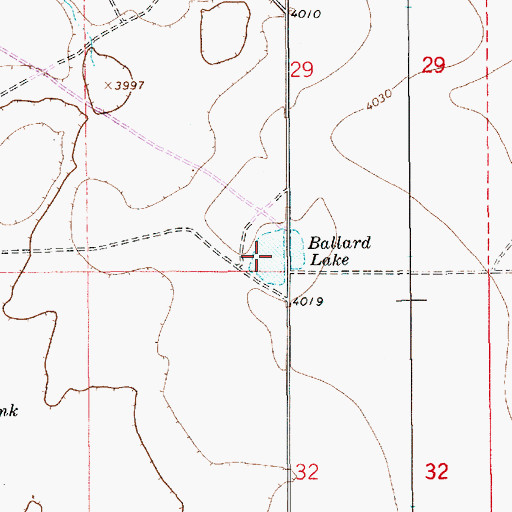 Topographic Map of Ballard Lake, NM