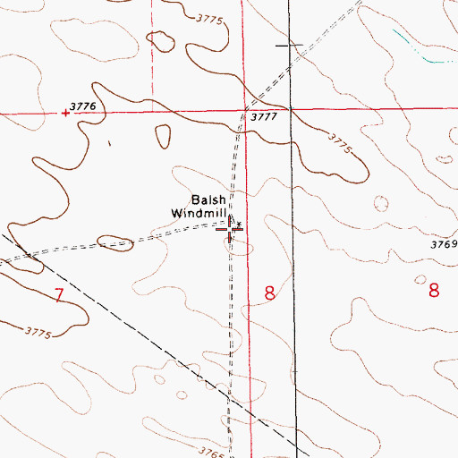 Topographic Map of Balsh Windmill, NM