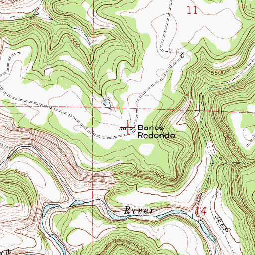 Topographic Map of Banco Redondo, NM