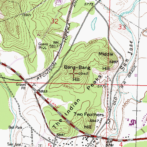 Topographic Map of Bang-Bang Hill, NM