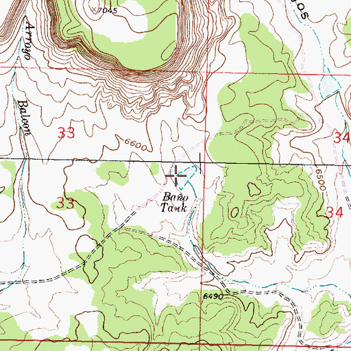 Topographic Map of Bao Tank, NM