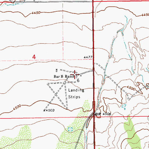 Topographic Map of Bar B Ranch, NM