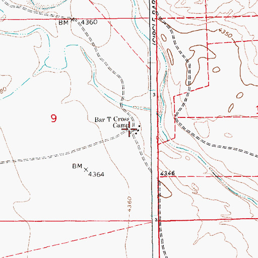 Topographic Map of Bar T Cross Camp, NM