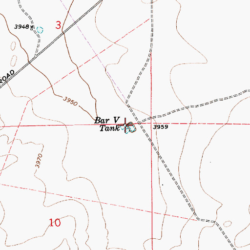 Topographic Map of Bar V Tank, NM