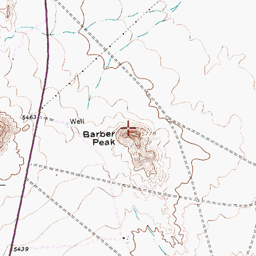 Topographic Map of Barber Peak, NM