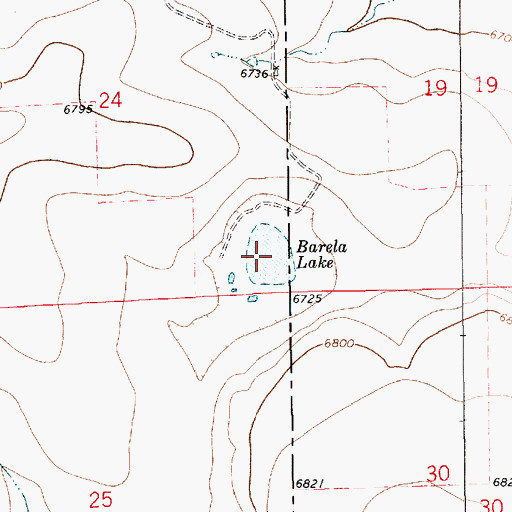 Topographic Map of Barela Lake, NM