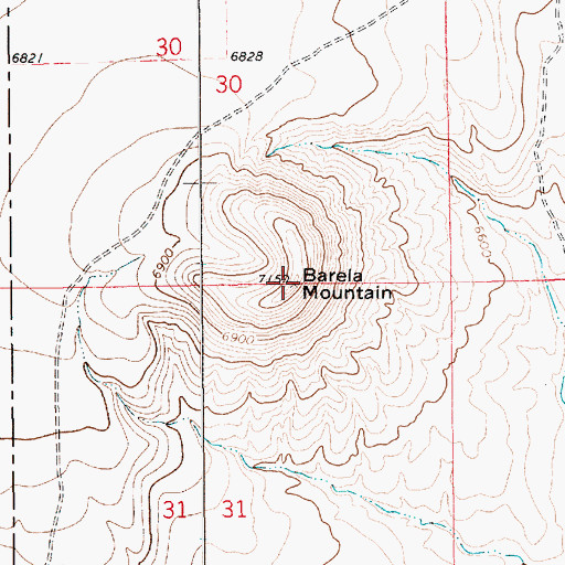 Topographic Map of Barela Mountain, NM