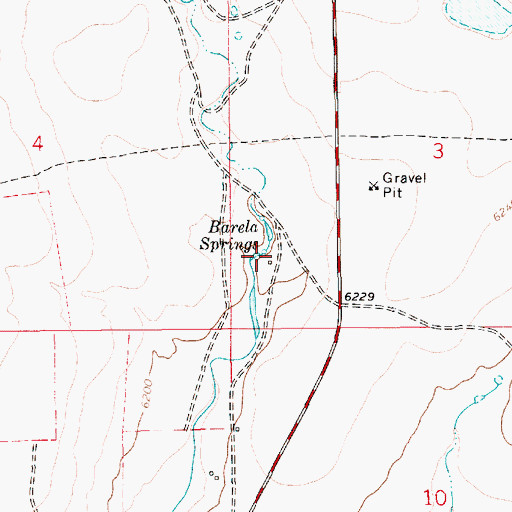 Topographic Map of Barela Springs, NM