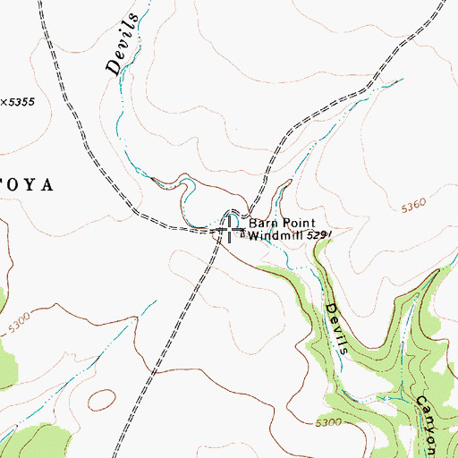 Topographic Map of Barn Point Windmill, NM