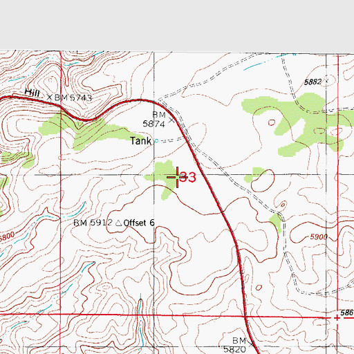 Topographic Map of Barnes Ranch, NM