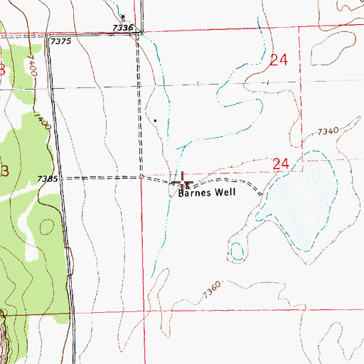Topographic Map of Barnes Well, NM