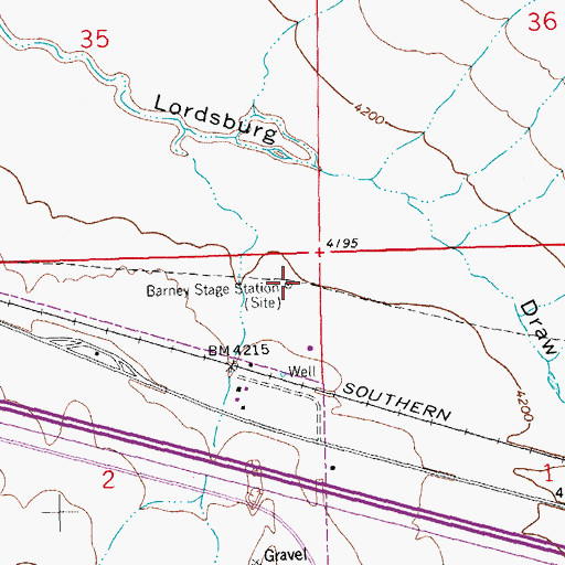 Topographic Map of Barney Stage Station, NM
