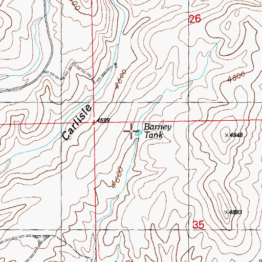 Topographic Map of Barney Tank, NM